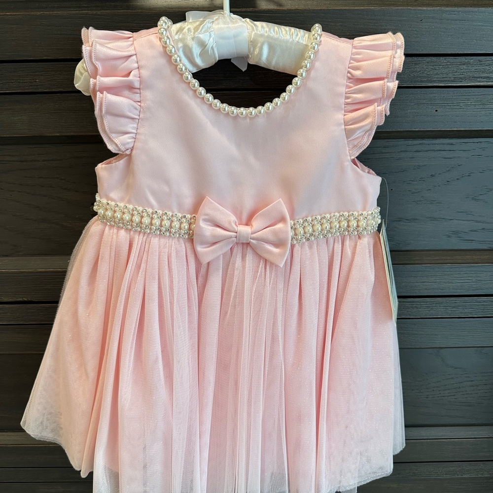 24 month Baby Special Occasion, Easter, Birthday Dress with Pearl Details